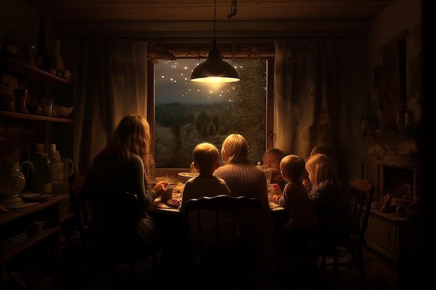 A dimly lit room where Yennefer of Vengerberg is seated at a table, engaged in a tense discussion with a group of kings and advisors. Her expression is serious and focused.