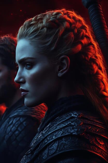 A close-up shot of Ciri looking determined and defiant, despite being held captive, highlighting her inner strength and the challenges she faces in 