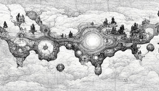 A detailed map of the Witcher world before and after the Conjunction of the Spheres. The 
