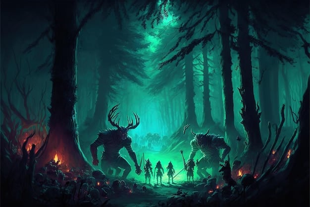A screenshot from the Witcher 3: Wild Hunt game, showing Geralt in a combat scene with a monster in a dark forest. The image highlights the game's detailed graphics and dynamic gameplay.