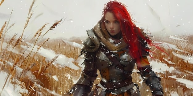 A digital art piece showcasing a Witcher character, clad in new, visually distinct armor, exploring a dense, mist-covered forest. The character is holding a Witcher sword, and the environment shows detailed foliage and atmospheric lighting, emphasizing the next-gen visual capabilities of Unreal Engine 5.