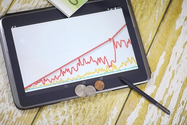 A graphical chart showing an upward trending line representing the projected increase in revenue and stock price for CD Projekt Red post-Witcher 4 announcement. The chart is displayed on a state-of-the-art computer screen in a modern office setting.