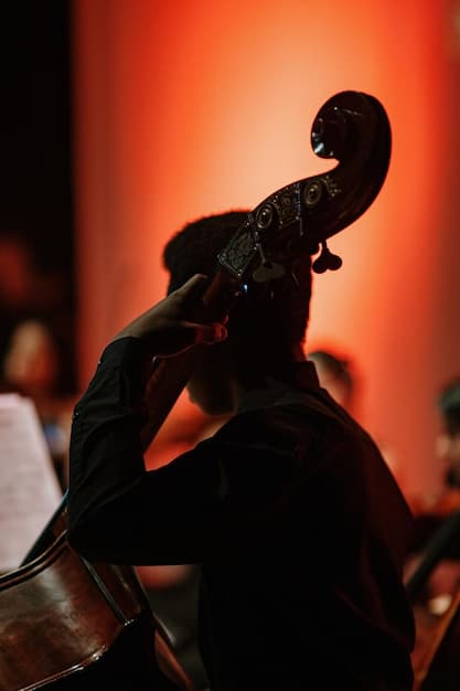 A close-up shot of a conductor leading the orchestra during The Witcher Music Concert. The conductor is passionately gesturing, and the musicians are intently playing their instruments. The lighting is focused on the conductor, emphasizing their role in bringing the music to life.