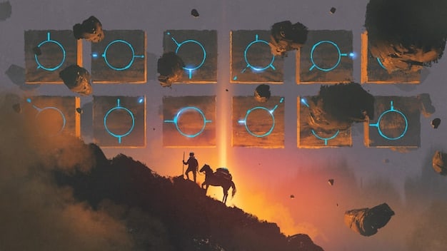 A digital artwork depicting a detailed in-game HUD with enhanced status effects, potion recipes, and monster weakness indicators, showcasing the advanced gameplay mechanics that are expected in The Witcher 4: Polaris.