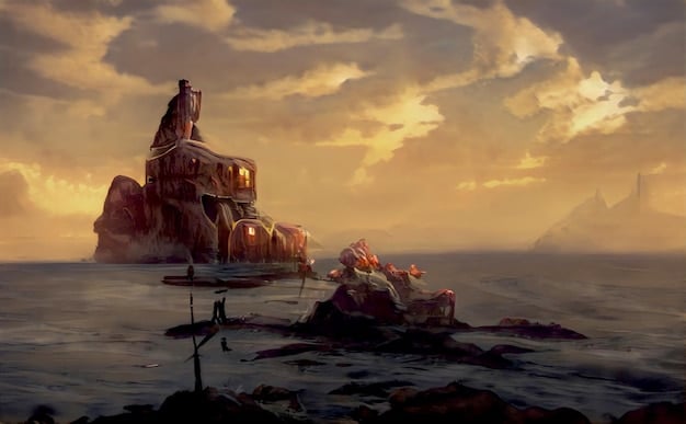 A concept art piece depicting a scene from a future Witcher game, showcasing a detailed and expansive landscape rendered using Unreal Engine 5, complete with realistic lighting, textures, and environmental effects such as volumetric fog and dynamic weather.