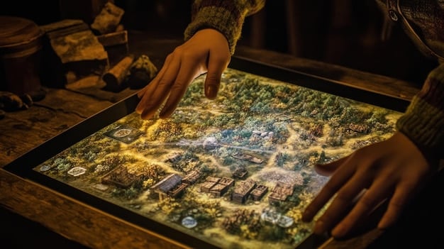 A composite image showcasing the potential UI of the mobile game, with character profiles, inventory screens, and a map highlighting quest locations and points of interest.