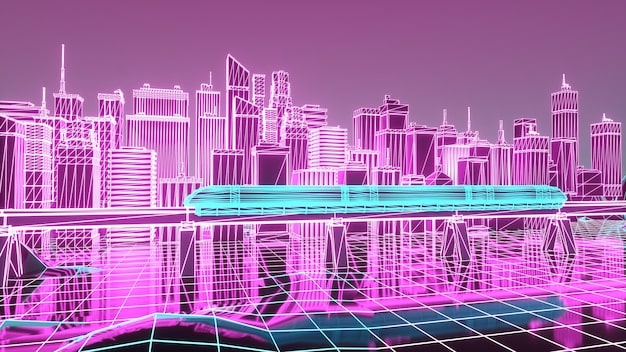 A futuristic cityscape from Cyberpunk 2077 rendered in Unreal Engine 5. The scene highlights the improved lighting, reflections, and textures, showcasing the potential of the engine for enhancing the visual fidelity of the Cyberpunk universe.