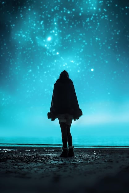 Silhouette of a person looking up at a starry night sky, with a faint, unidentifiable flying object in the distance, symbolizing the mystery of the unknown.