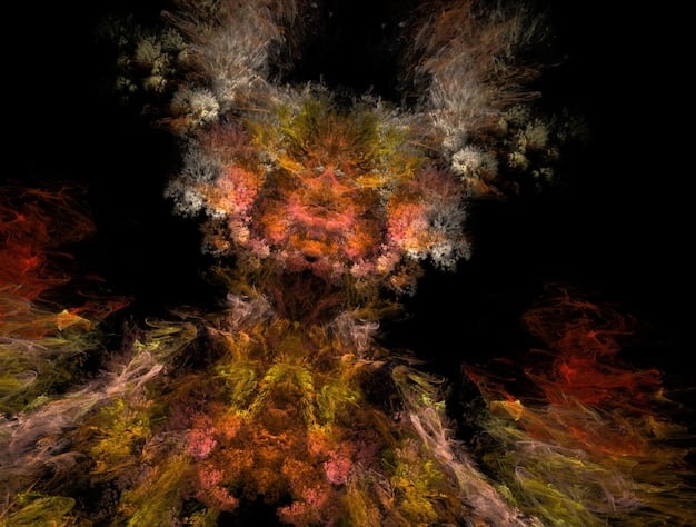 An abstract and surreal image representing the fluid and unpredictable nature of chaos magic, with swirling colors, geometric shapes, and various symbols from different occult traditions blended together.
