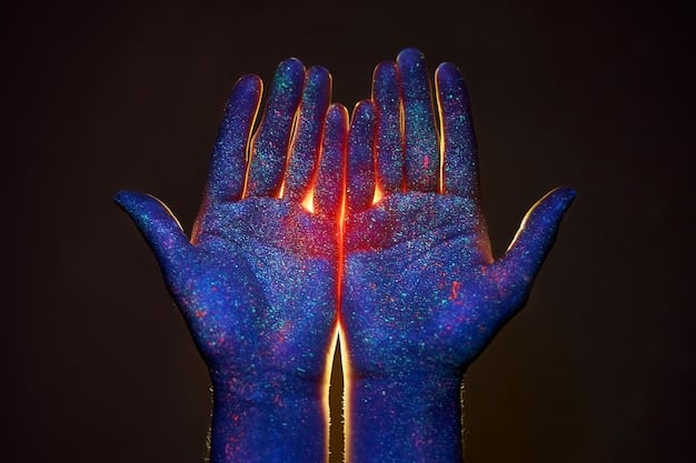 A witch's hands casting a spell, with sparks of light emanating from her fingertips, superimposed over a visual representation of swirling energy patterns.