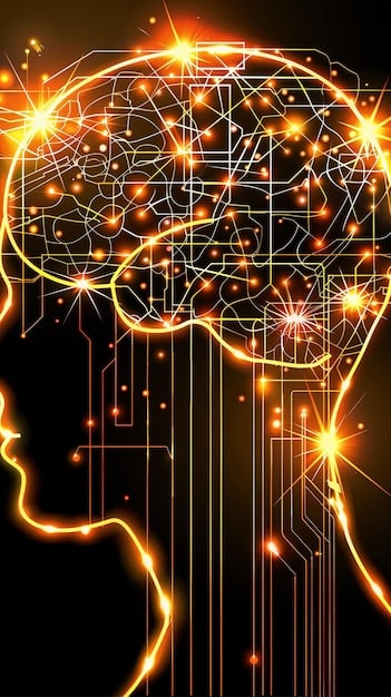 A graphic illustrating the effects of electromagnetic fields on the human brain, with highlighted areas showing regions associated with sensory perception and emotional response.