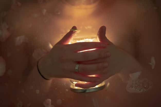 A person performing a ritual within their sacred space, chanting and raising their hands towards the sky in a sign of blessing, depicting the consecration of the space for witchcraft.