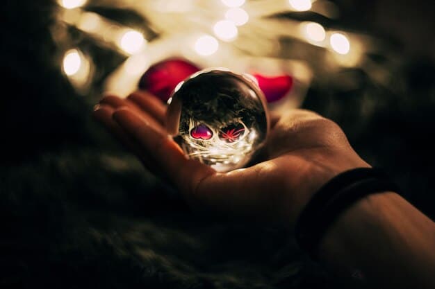 A close-up photograph of a witch's hands holding a glowing crystal ball, reflecting a starry night sky. The image symbolizes insight, divination, and the responsible use of magic in Ethical Witchcraft: Understanding the Wiccan Rede and Responsible Spellcasting.