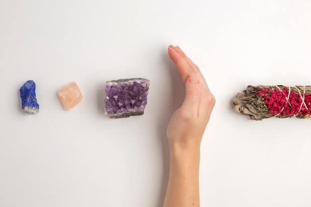 A close-up shot of a hand holding a smooth, polished amethyst stone. The background is blurred, highlighting the crystal's color and texture. The scene conveys a sense of tranquility and spiritual connection related to Crystal Healing for Sleep: Which Crystals Promote Restful Sleep and How to Use Them.