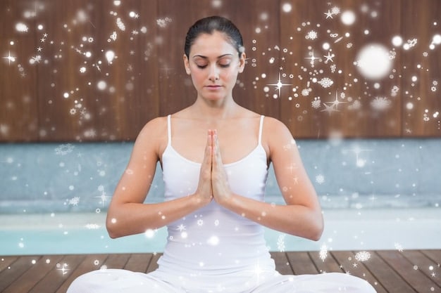 A person meditating with a crystal grid composed of various crystal combinations on a yoga mat, in a softly lit room. The grid includes crystals like lapis lazuli, green aventurine, and carnelian, showcasing different healing intentions. The focus is on creating a space for 'Crystal Combinations: Enhance Your Healing with These Powerful Pairings' to be effective.