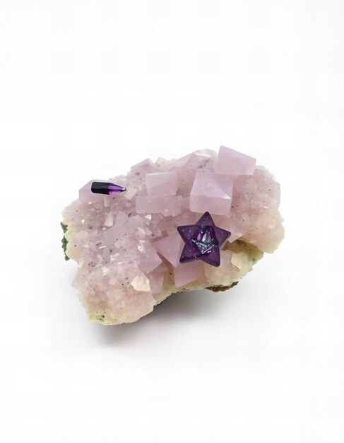 A top-down shot featuring various crystals, each labeled with its name (e.g., 